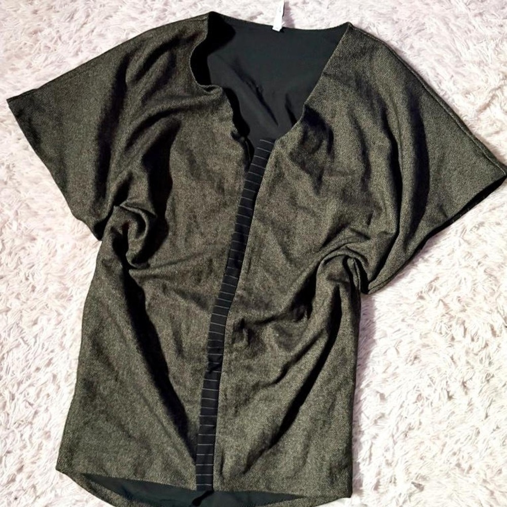 Preppy Chic Fashionable Tweed Scholar Zip Up Dolman Blazer Womens M Professional